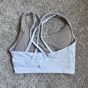 Lululemon white energy bra B-D Cup